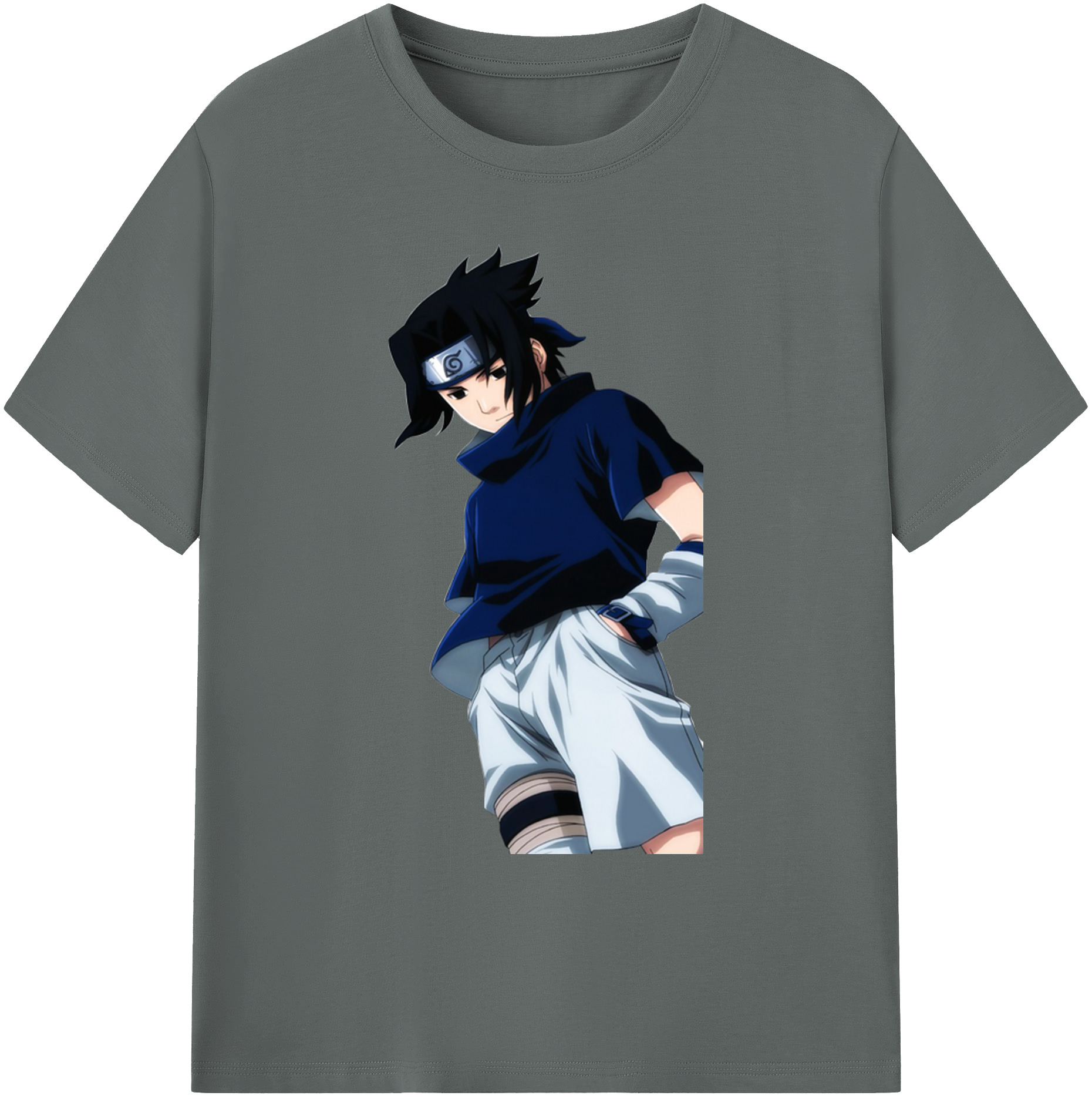（画像用） NARUTO -ナルト- うちは サスケ Uchiha Sasuke 綿100％ メンズ半袖Tシャツ｜肌触りやわらか＆通気性